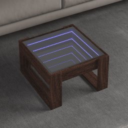 Masuta de cafea cu LED infinity, stejar maro, 50x53x30 cm GartenMobel Dekor