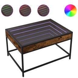 Masuta de cafea cu LED infinity, stejar fumuriu, 70x50x41 cm GartenMobel Dekor