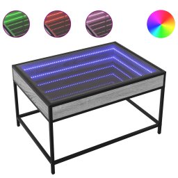 Masuta de cafea cu LED infinity, gri sonoma, 70x50x41 cm GartenMobel Dekor