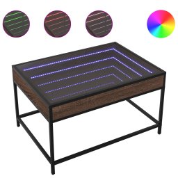 Masuta de cafea cu LED infinity, stejar maro, 70x50x41 cm GartenMobel Dekor