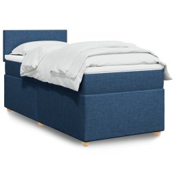 Pat box spring cu saltea, albastru, 90x190 cm, textil GartenMobel Dekor