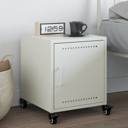 Noptiera, alb, 36x39x43,5 cm, otel GartenMobel Dekor