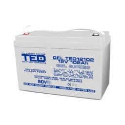 Acumulator AGM VRLA 12V 102A GEL Deep Cycle 328mm x 172mm x h 214mm F12 M8 TED Battery Expert Holland TED003492 (1)