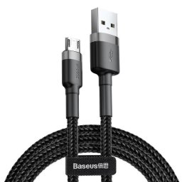 Cablu Baseus Cafule Micro USB cablu 2.4A 0,5m (gri+negru