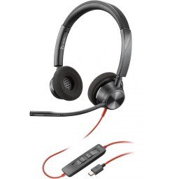 Casti PC Poly Blackwire 3320, stereo, USB-C + adaptor USB-C/A, negru