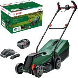 Masina de tuns gazon/iarba pe acumulator Bosch CityMower 18V-32-300, 18 V 4.0 Ah, 32 cm latime lucru, cos colectare 31 L, inaltime taiere 30-60 mm, contine: acumulator 18V 4.0 Ah + incarcator