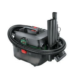 Aspirator umed/uscat pe acumulator Bosch AdvancedVac 06033E1000, 18 V, 92 mbari, 29 l/s flux volumic maxim, 8 l capacitate rezervor, adaptor universal, maner, furtun, 1 sac colector de praf, fara acumulator/incarcator