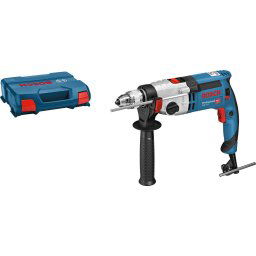 Masina de gaurit si insurubat (bormasina) cu percutie Bosch Professional GSB 24-2, 1100 W, 3000 RPM, 13 mm mandrina rapida, turatie reglabila, maner suplimentar, limitator reglare adancime, valiza L-Case