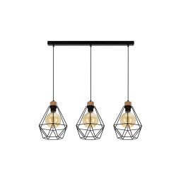 Lustră pe cablu Spot-Light 21822304 DIAMENT 3xE27/60W/230V stejar