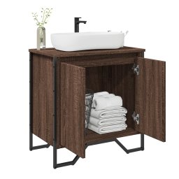 Dulap chiuveta de baie, stejar maro, 60x35x60 cm lemn prelucrat GartenMobel Dekor