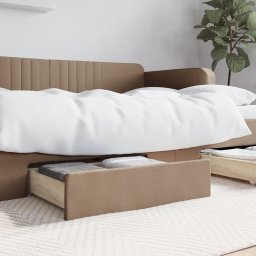 Sertare de pat, 2 buc, capucino, lemn prelucrat/piele ecologica GartenMobel Dekor