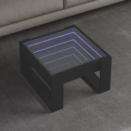 Masuta de cafea cu LED infinity, negru, 50x53x30 cm GartenMobel Dekor