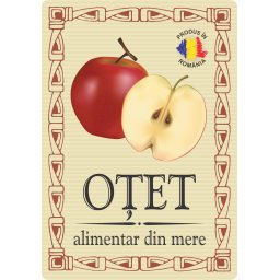 Etichete sticle personalizate, Otet de mere, 100x70 mm, Fabricat in Romania, 1000 buc rola