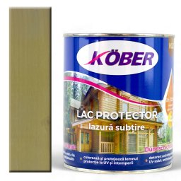 Lac colorat lemn, Kober Protector, 2 in 1, Gri Nautic, 10 l, lazura subtire,
