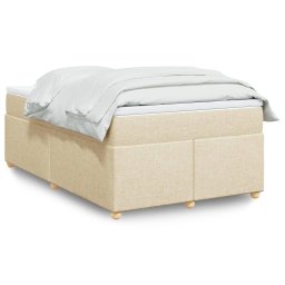 Pat box spring cu saltea, crem, 120x200 cm, textil GartenMobel Dekor