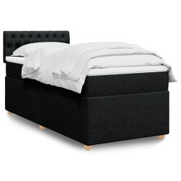 Pat box spring cu saltea, negru, 100x200 cm, textil GartenMobel Dekor