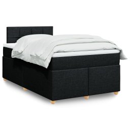 Pat box spring cu saltea, negru, 120x200 cm, textil GartenMobel Dekor