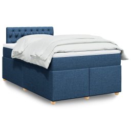 Pat box spring cu saltea, albastru, 120x200 cm, textil GartenMobel Dekor