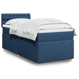Pat box spring cu saltea, albastru, 90x200 cm, textil GartenMobel Dekor
