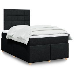 Pat box spring cu saltea, negru, 120x200 cm, textil GartenMobel Dekor