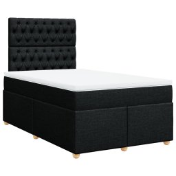 Pat box spring cu saltea, negru, 120x200 cm, textil GartenMobel Dekor
