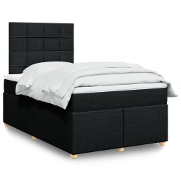 Pat box spring cu saltea, negru, 120x200 cm, textil GartenMobel Dekor
