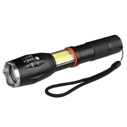 Lanternă din metal tactic TagLight Elite cu led Cree q5, zoom reglabil, Led lateral, 5 moduri de lumină