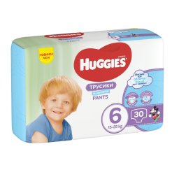 Scutece-chilotel Huggies Jumbo Pack, Nr.6, Baieti, 15-25 kg, 30 buc