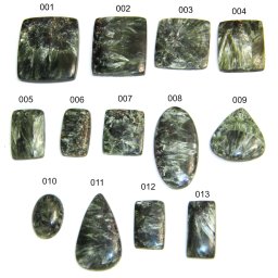 Pandantiv/Cabochon Serafinit cu Gaura Mineral Natural - Picatura - Oval - Dreptunghi - 25-47 x 12-35 x 3-6 mm - 1 Buc