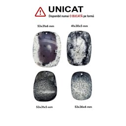 Pandantiv Opal Dendritic Dreptunghi cu Gaura - 46-58 x 34-45 x 6-7 mm - ( XXL ) - 1 Buc