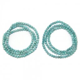 Bratara 3 Wrap Tip Mala Amazonit din Margele Rotunde - 5 - 5,9 mm
