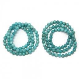 Bratara 3 Wrap Tip Mala Amazonit din Margele Rotunde - 7 - 7,9 mm