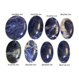 Cabochon Sodalit cu Gaura - Oval - 38-44x21-38x5-8 mm - 1 Buc