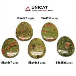 Pandantiv Unakit in Forma de Picatura - 55-56 x 45-46 x 7-8 mm - 1 Buc