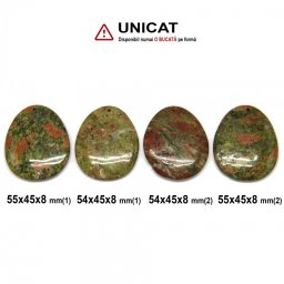 Pandantiv Unakit in Forma de Picatura - 54-55 x 45 x 8 mm - 1 Buc