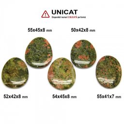 Pandantiv Unakit in Forma de Picatura - 50-55 x 41-45 x 7-8 mm - 1 Buc