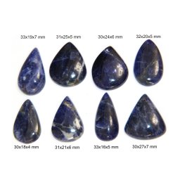 Cabochon Sodalit cu Gaura - Picatura- 30-33x16-27x4-7 mm - 1 Buc