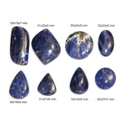 Cabochon Sodalit cu Gaura - Picatura - Rotund - Oval - Neregulat - 22-41x16-29x4-7 mm - 1 Buc