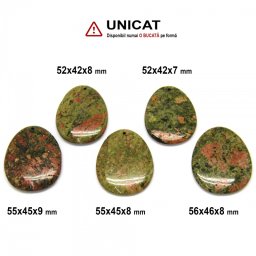 Pandantiv Unakit in Forma de Picatura - 52-56 x 42-46 x 7-9 mm - 1 Buc