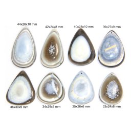 Pandantiv Opal Albastru Natural cu Gaura - Picatura - 33-44x24-30x5-10 mm - 1 Buc