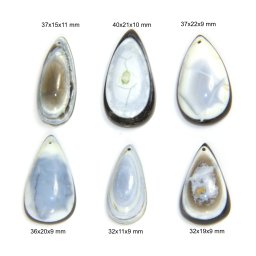 Pandantiv Opal Albastru Natural cu Gaura - Picatura - 32-40x11-22x9-11 mm - 1 Buc