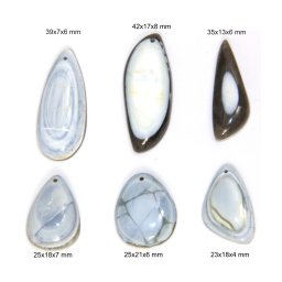 Pandantiv Opal Albastru Natural cu Gaura - Picatura - Neregulat - 23-42x7-21x4-8 mm - 1 Buc