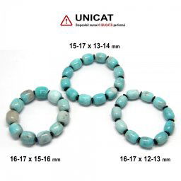 Bratara Amazonit de Peru cu Onix Disc - Diametru 56-57 mm, 15-17 x 12-16 mm