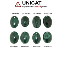 Pandantiv Malachit Natural cu Gaura - Oval - 23-28 x 18-20 x 4-9 mm - 1 Buc