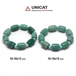 Bratara Amazonit de Peru Diametru 56 mm, Butoais 16-18 x 13-15 mm - Bila 6-7 mm