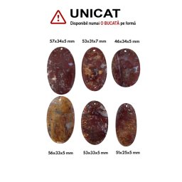 Pandantiv Fosil Palmier Oval cu Gaura - 46-57 x 25-43 5-7 mm