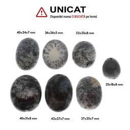 Pandantiv Opal Dendritic Oval cu Gaura - 25-40 x 18-36 x 5-8 mm - ( XXL ) - 1 Buc