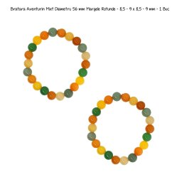 Bratara Aventurin Mixt Rotund 8,5-9x8,5-9 mm Diametru 56 mm - 1 Buc