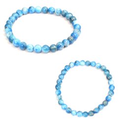 Bratara din Apatit Albastru Naturala - Diametru 52 mm - Rotunda - 6x6 mm - 1 Buc
