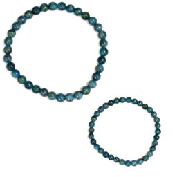 Bratara din Apatit Albastru Natural - Diametru 56 mm - Rotund 5,5-6 x 5,5-6 mm - 1 Buc